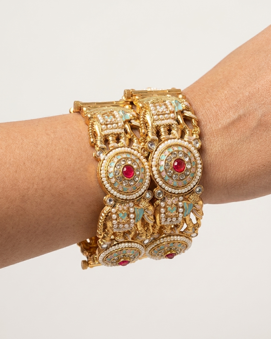 1 Gram Gold Plated Traditional Bangles for Women