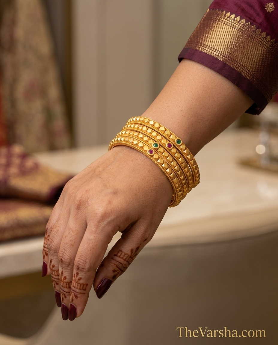 1 Gram Gold Plated Traditional Bangles for Women
