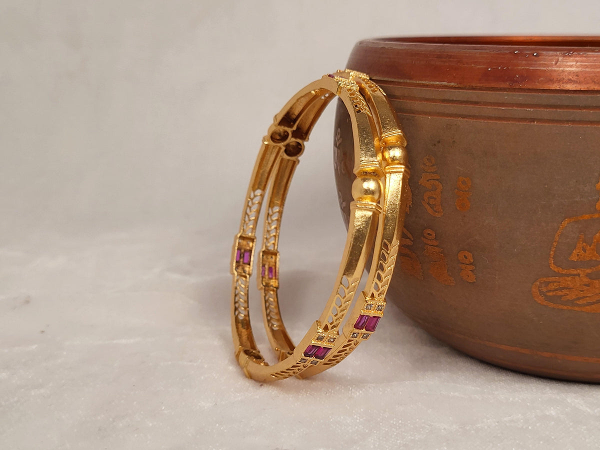 1 Gram Gold-Plated Brass Rajasthani Bangles
