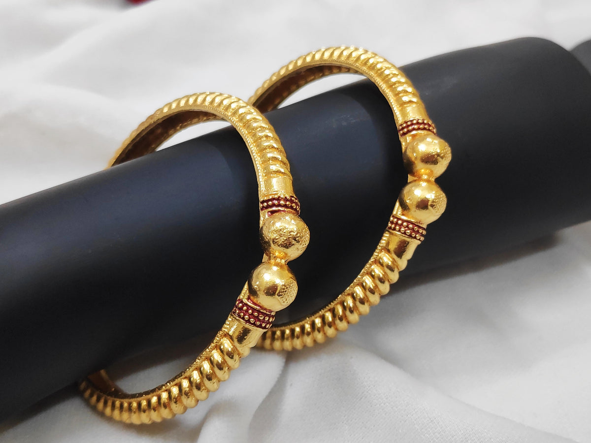 1 Gram Gold-Plated Brass Rajasthani Bangles