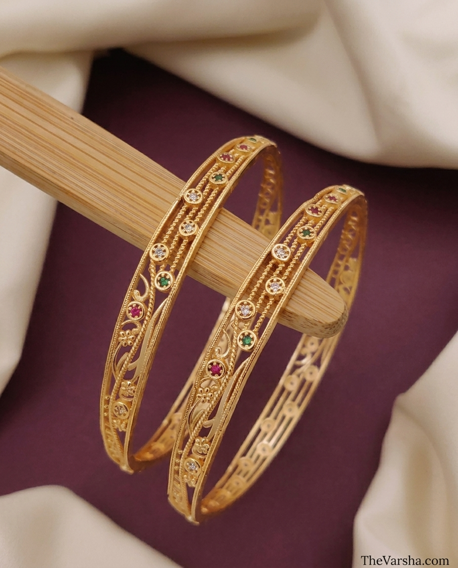 1 Gram Gold Plated Traditional Bangles for Women