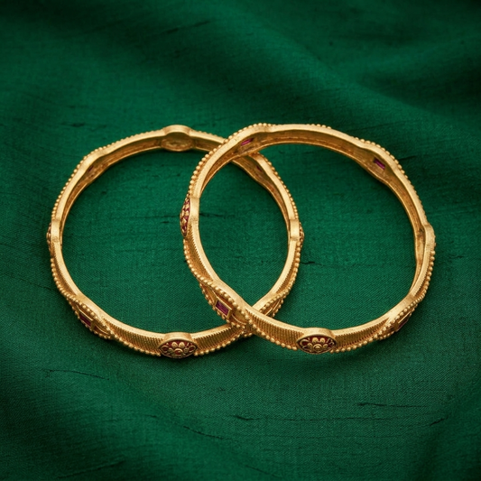 1 Gram Gold Plated Traditional Bangles for Women