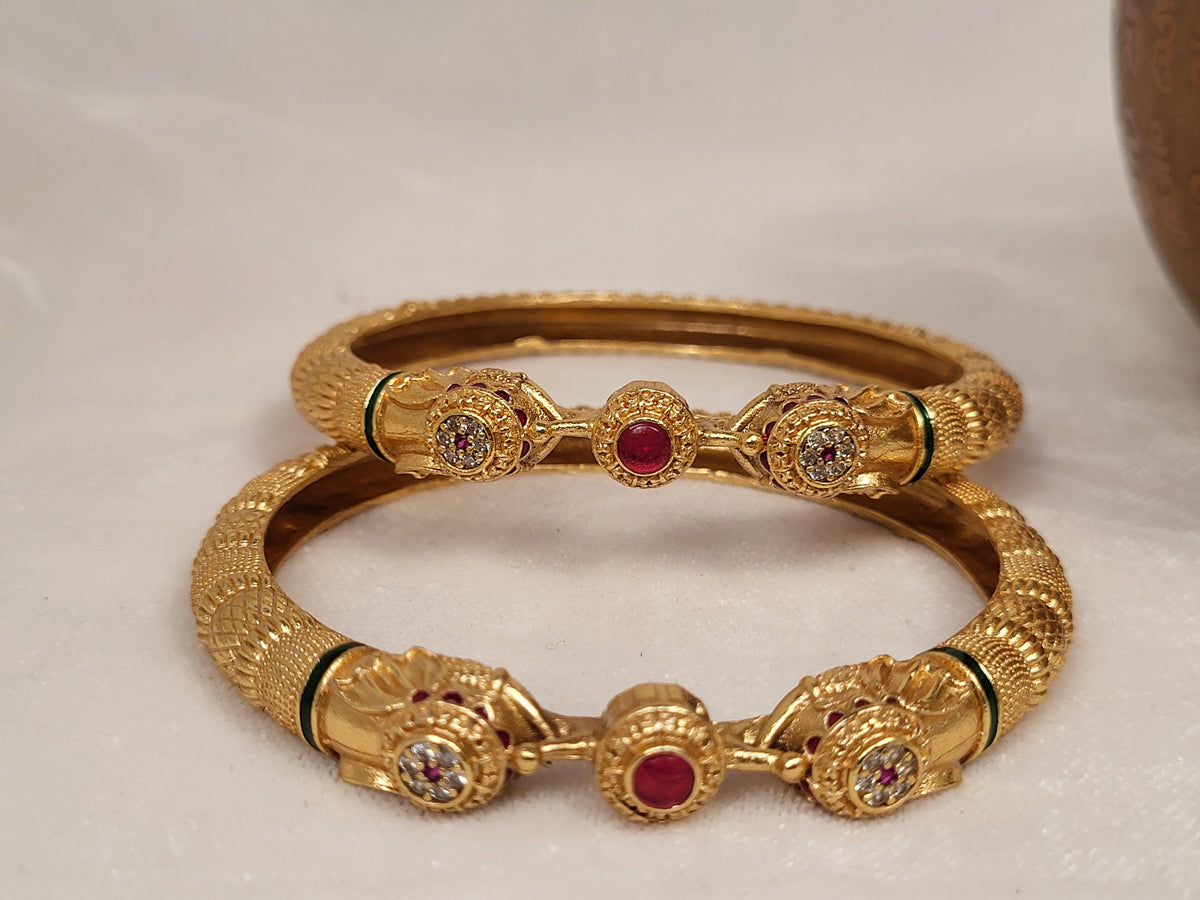 1 Gram Gold-Plated Brass Rajasthani Bangles