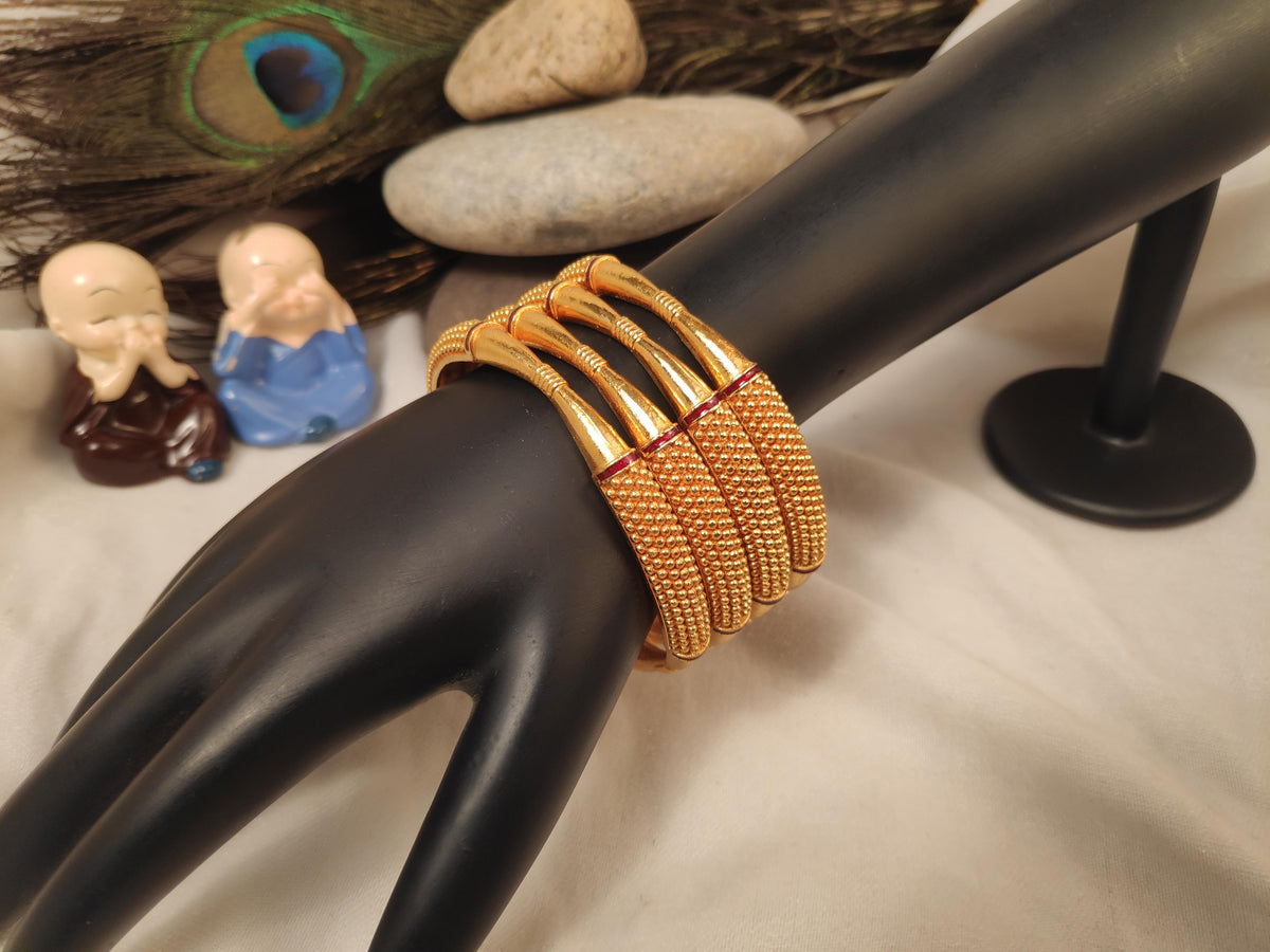 1 Gram Gold Plated Traditional Bangles for Women