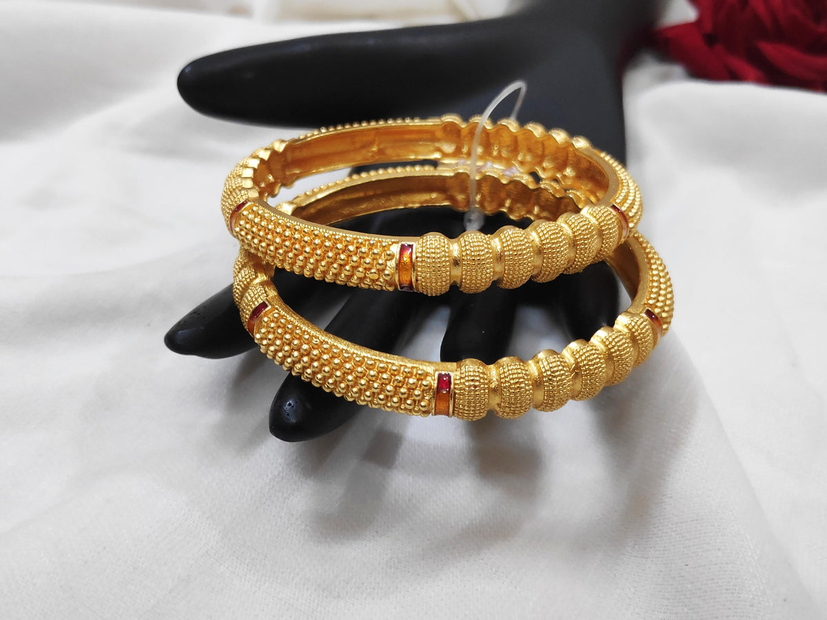 1 Gram Gold-Plated Brass Rajasthani Bangles