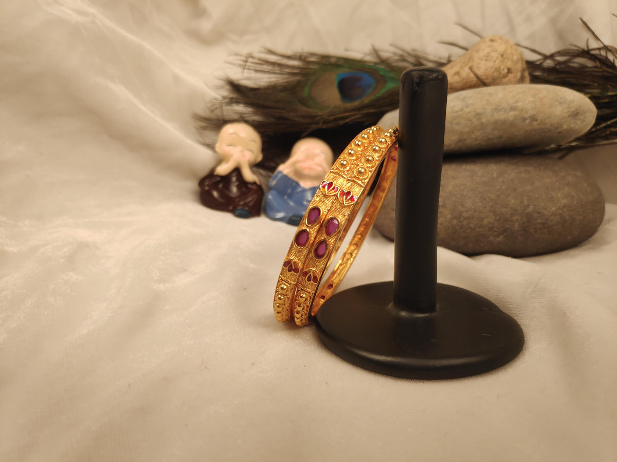 1 Gram Gold Plated Traditional Bangles for Women