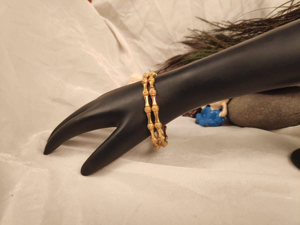 1 Gram Gold Plated Traditional Bangles for Women