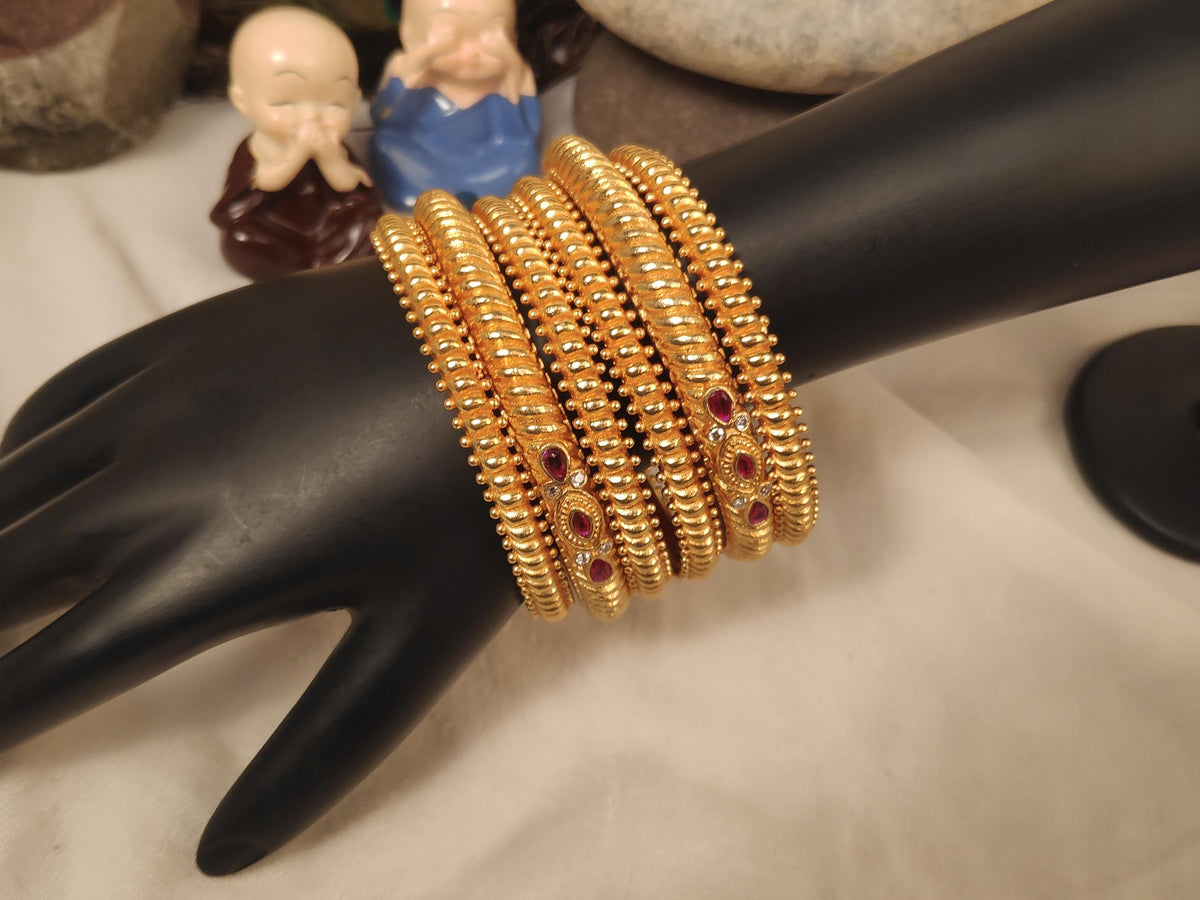 1 Gram Gold Plated Traditional Bangles for Women