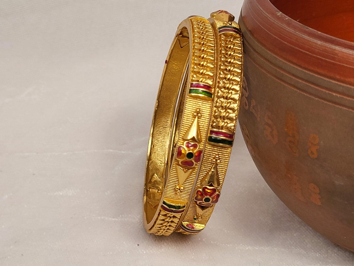 1 Gram Gold-Plated Brass Rajasthani Bangles