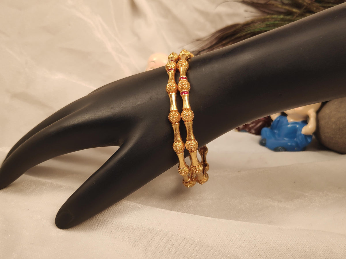 1 Gram Gold Plated Traditional Bangles for Women
