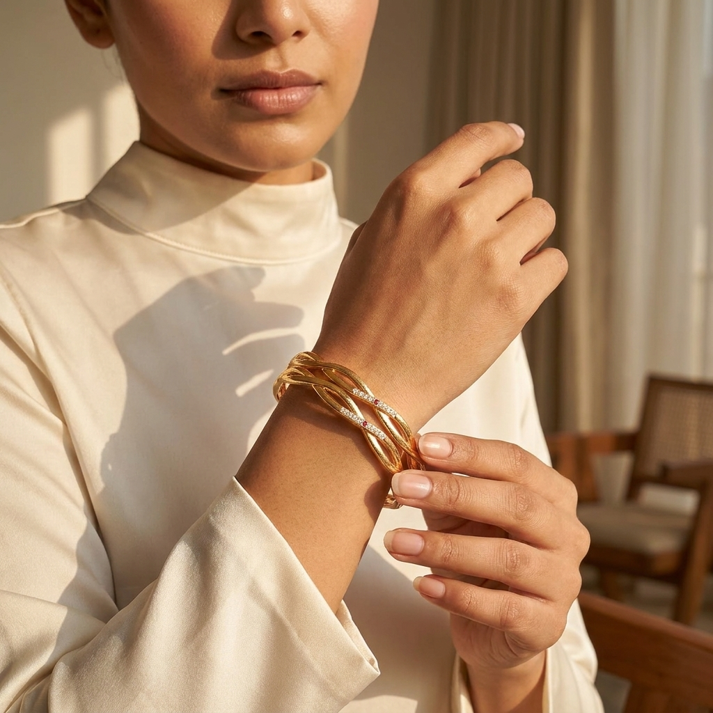 1 Gram Gold Plated Traditional Bangles for Women
