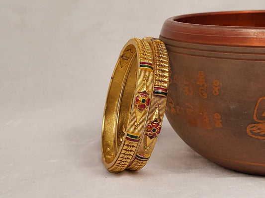 1 Gram Gold-Plated Brass Rajasthani Bangles