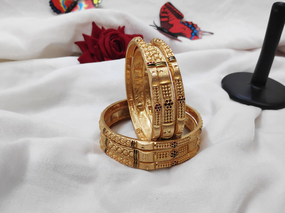 1 Gram Gold-Plated Brass Rajasthani Bangles