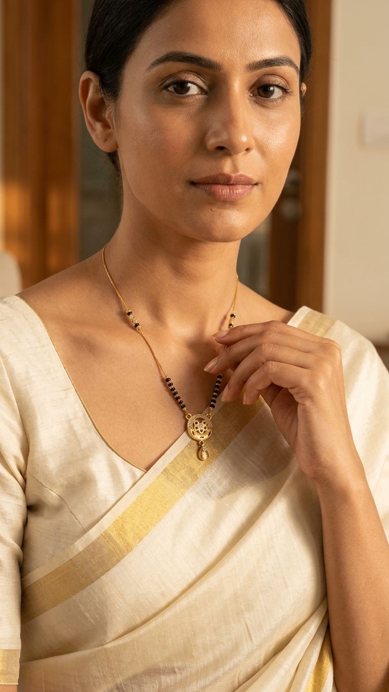 Premium Gold-Tone Brass Mangalsutra for Women | 18-Inch Daily Wear
