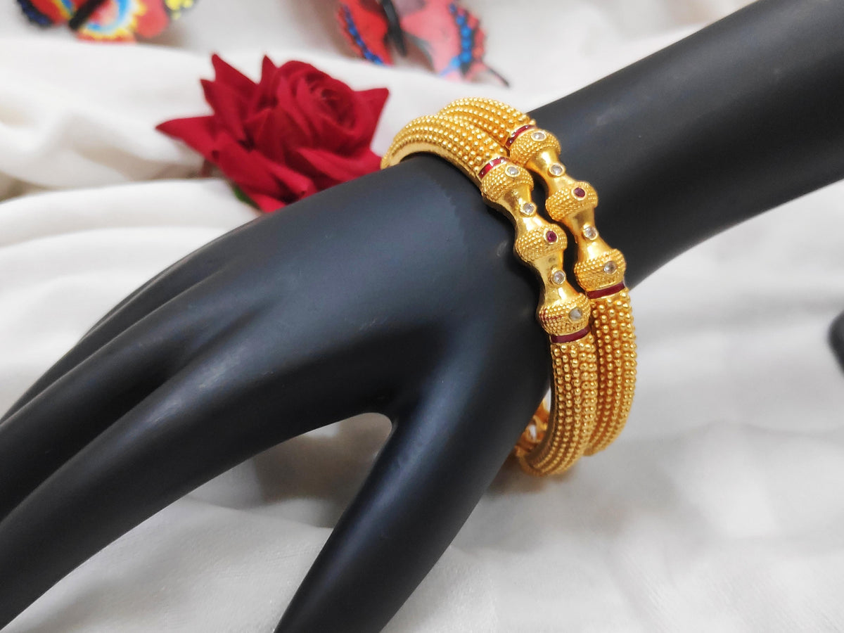 1 Gram Gold-Plated Brass Rajasthani Bangles
