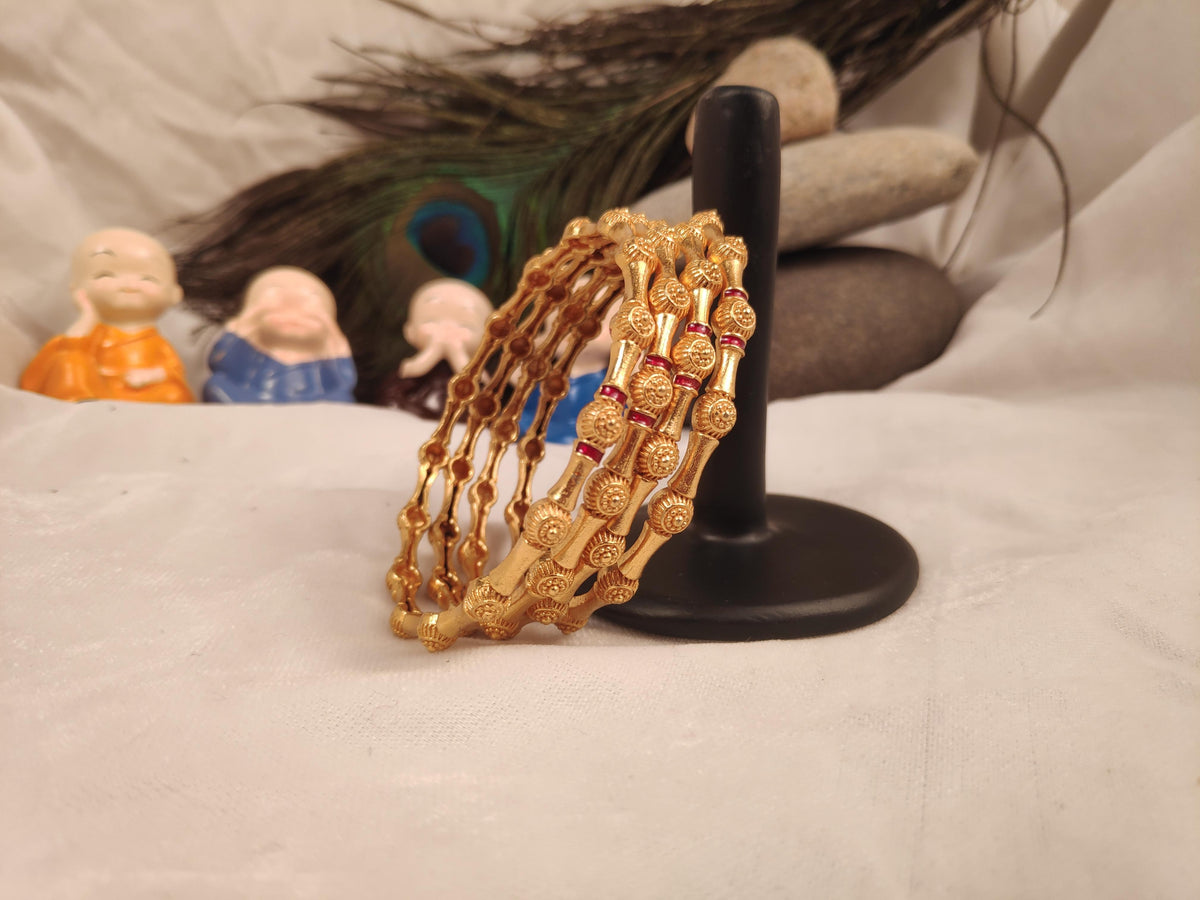 1 Gram Gold Plated Traditional Bangles for Women