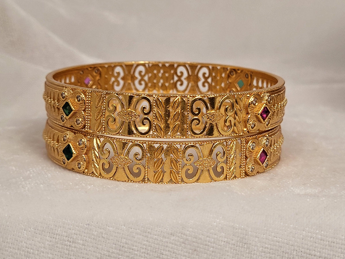 1 Gram Gold-Plated Brass Rajasthani Bangles
