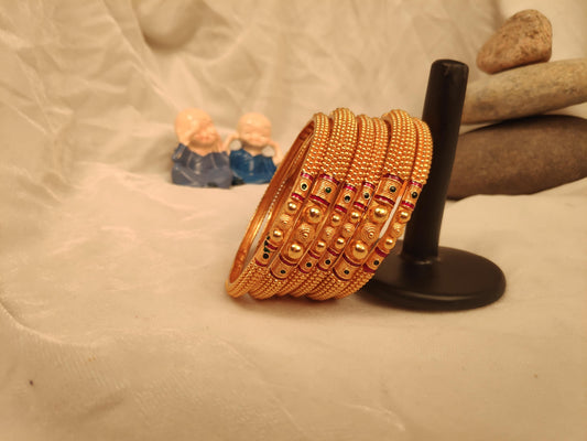 1 Gram Gold Plated Traditional Bangles for Women