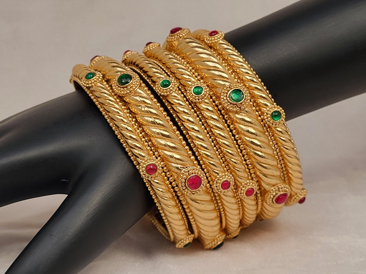 1 Gram Gold-Plated Brass Rajasthani Bangles
