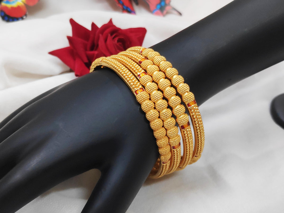 1 Gram Gold Plated Traditional Bangles for Women