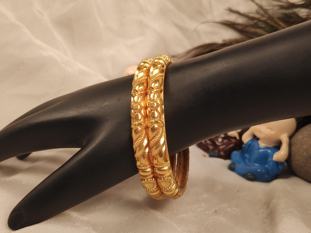 1 Gram Gold Plated Traditional Bangles for Women