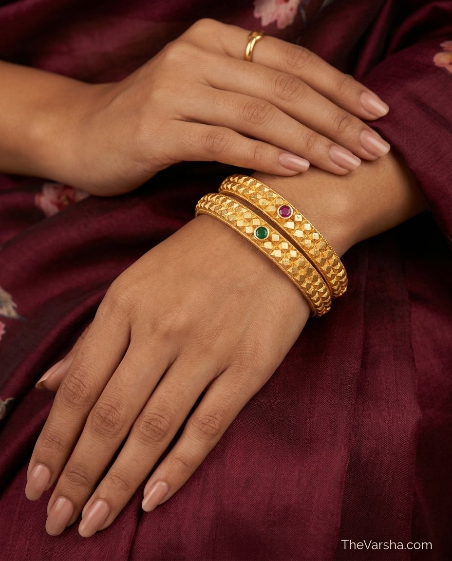 1 Gram Gold Plated Traditional Bangles for Women