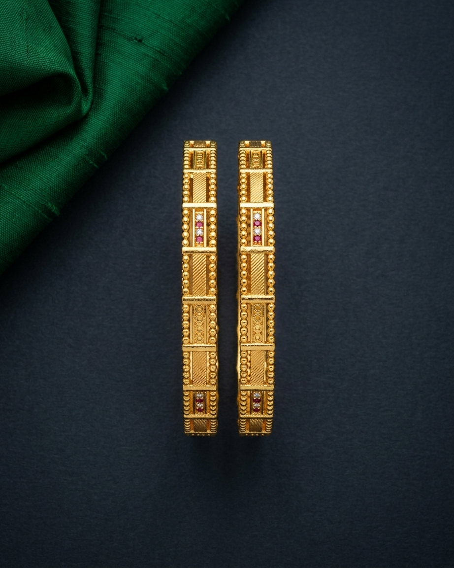 1 Gram Gold Plated Traditional Bangles for Women
