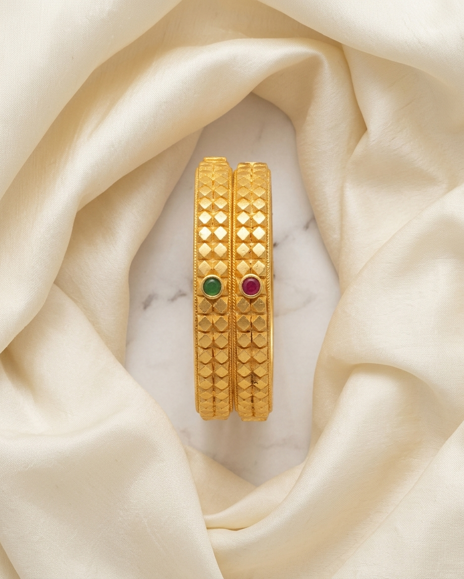 1 Gram Gold Plated Traditional Bangles for Women
