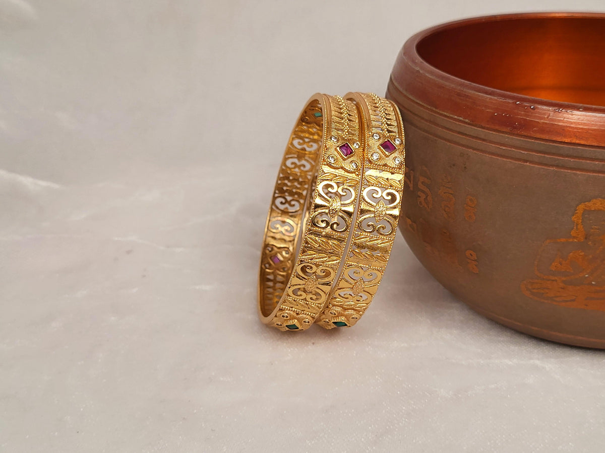 1 Gram Gold-Plated Brass Rajasthani Bangles
