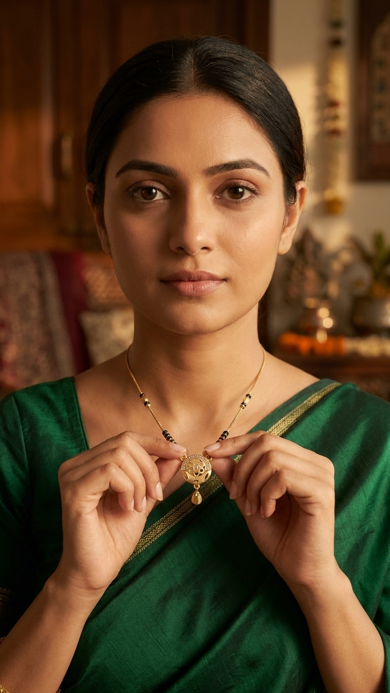 Premium Gold-Tone Brass Mangalsutra for Women | 18-Inch Daily Wear