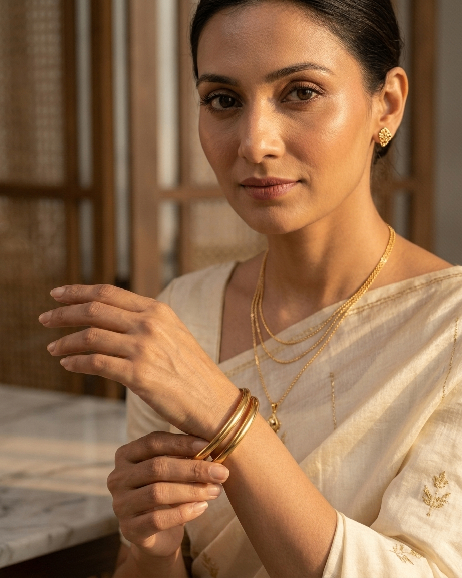 1 Gram Gold Plated Traditional Bangles for Women
