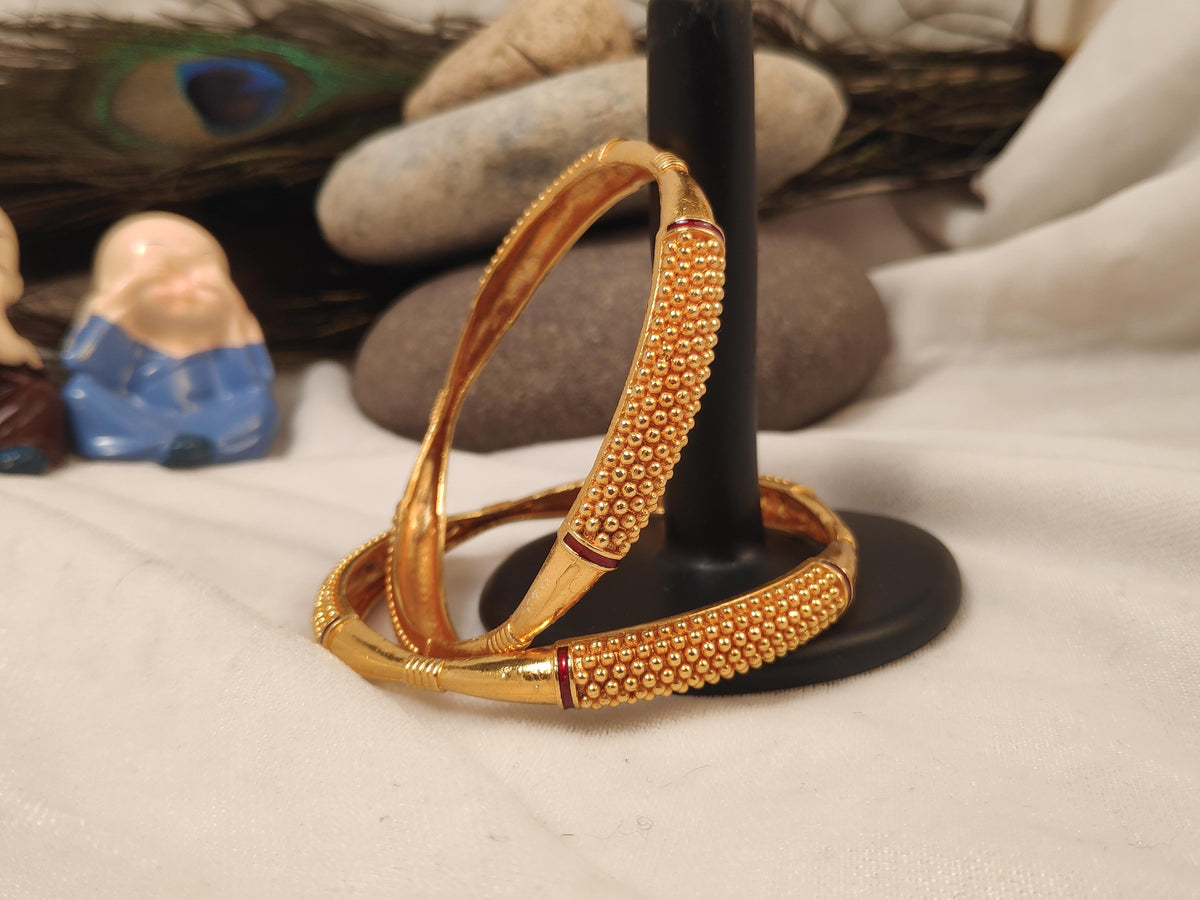 1 Gram Gold Plated Traditional Bangles for Women