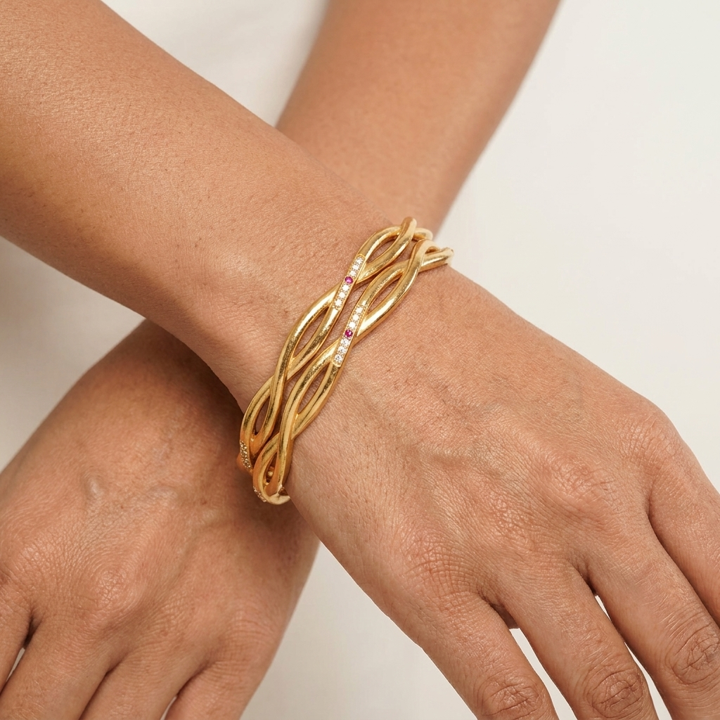 1 Gram Gold Plated Traditional Bangles for Women