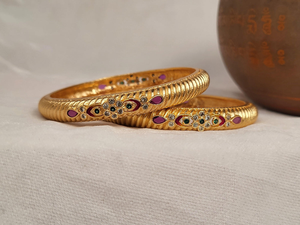 1 Gram Gold Plated Traditional Bangles for Women