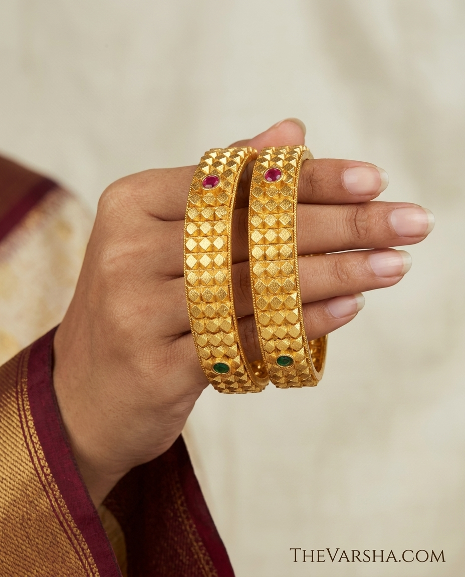 1 Gram Gold Plated Traditional Bangles for Women