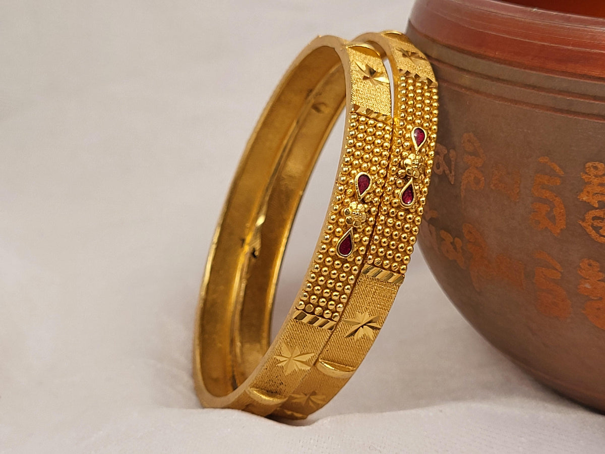 1 Gram Gold-Plated Brass Rajasthani Bangles