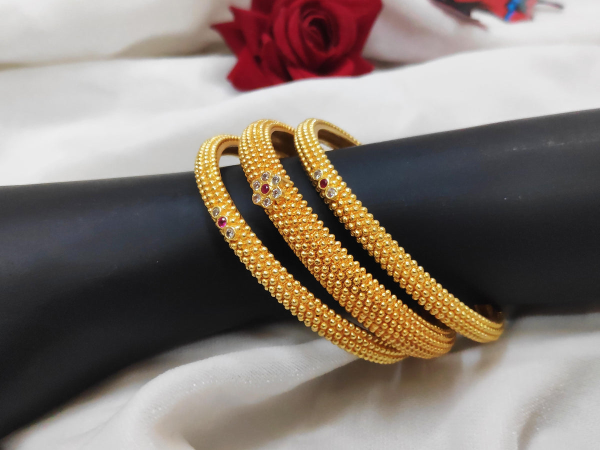 1 Gram Gold-Plated Brass Rajasthani Bangles