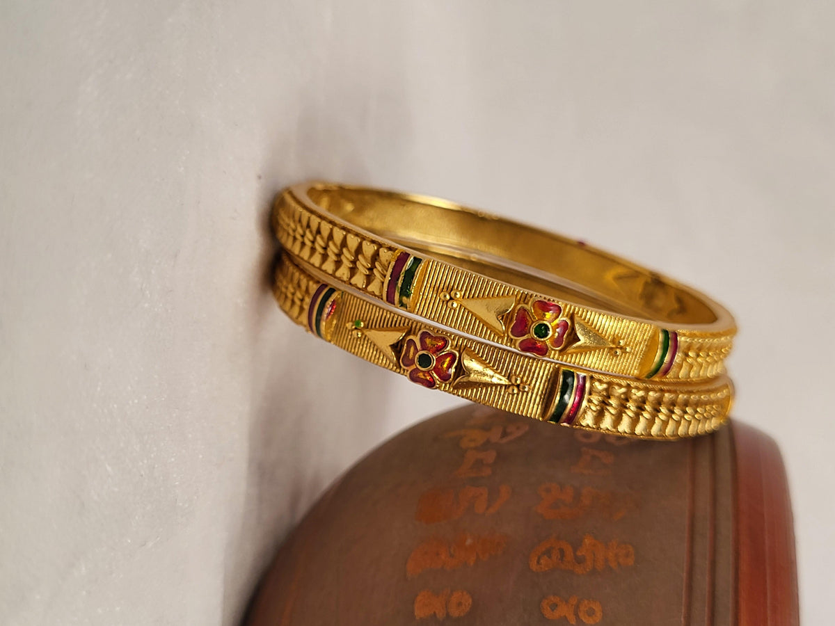 1 Gram Gold-Plated Brass Rajasthani Bangles