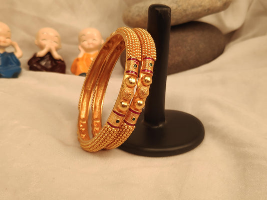 1 Gram Gold Plated Traditional Bangles for Women