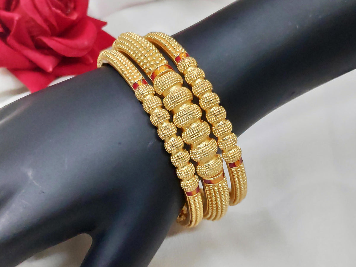 1 Gram Gold-Plated Brass Rajasthani Bangles