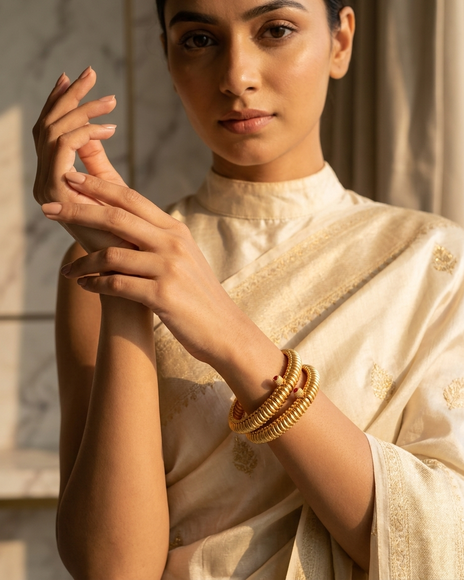 1 Gram Gold Plated Traditional Bangles for Women