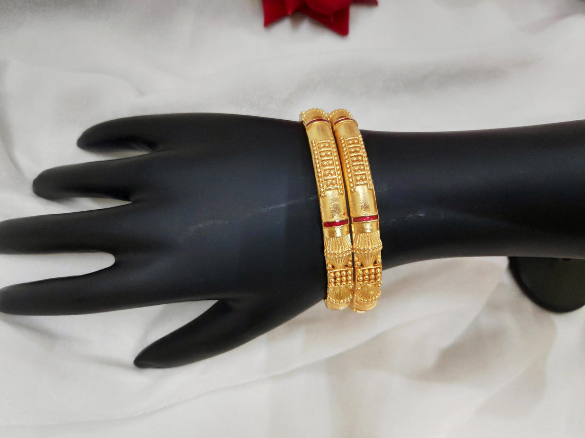 1 Gram Gold-Plated Brass Rajasthani Bangles