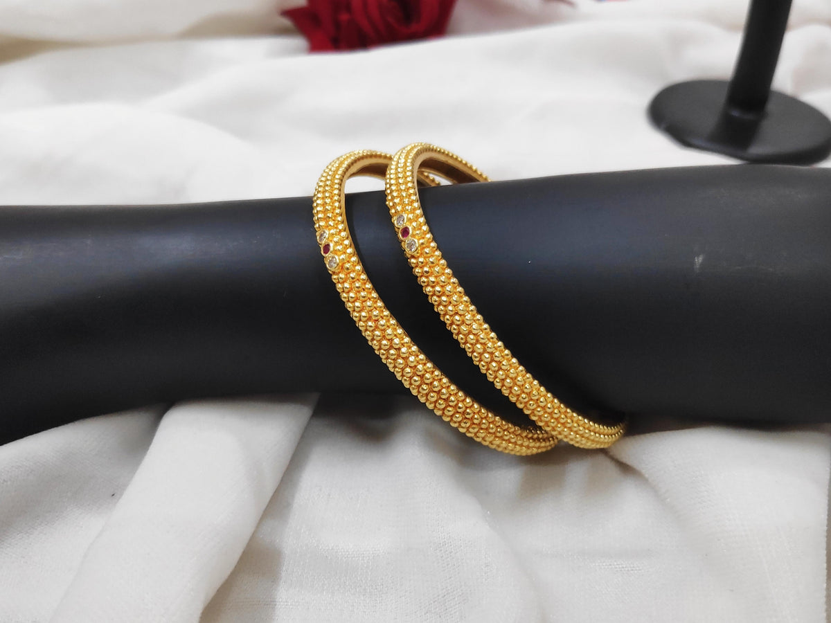 1 Gram Gold-Plated Brass Rajasthani Bangles