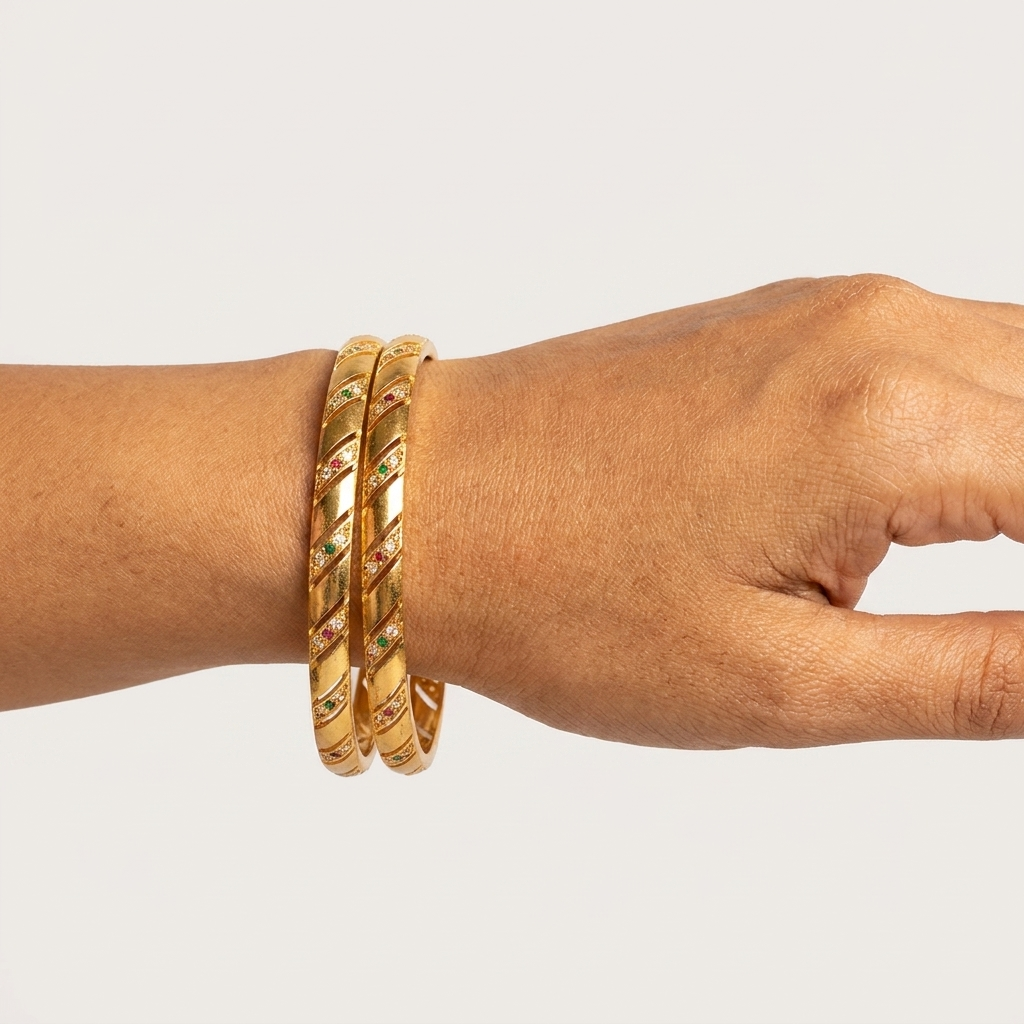 1 Gram Gold Plated Traditional Bangles for Women