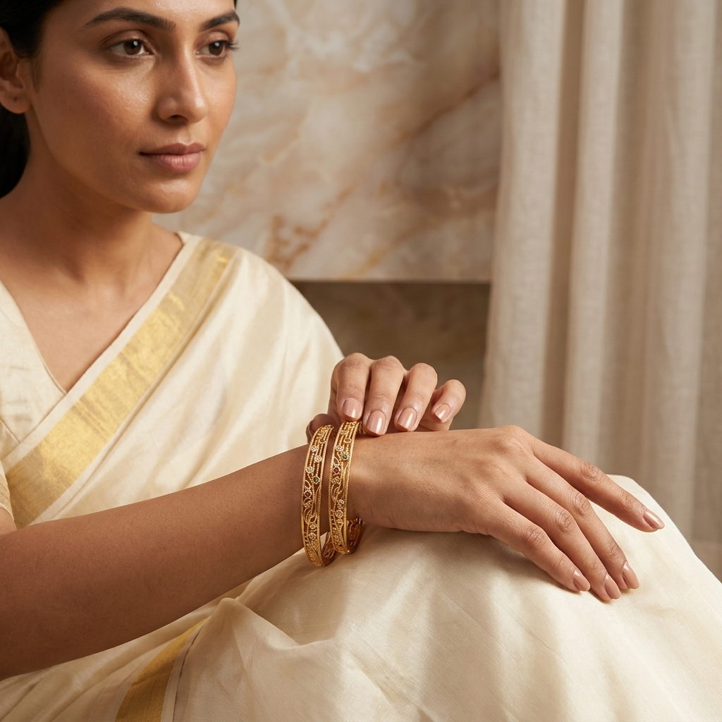 1 Gram Gold Plated Traditional Bangles for Women