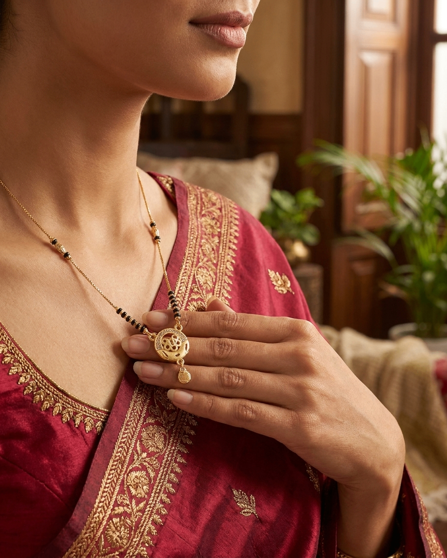 Premium Gold-Tone Brass Mangalsutra for Women | 18-Inch Daily Wear