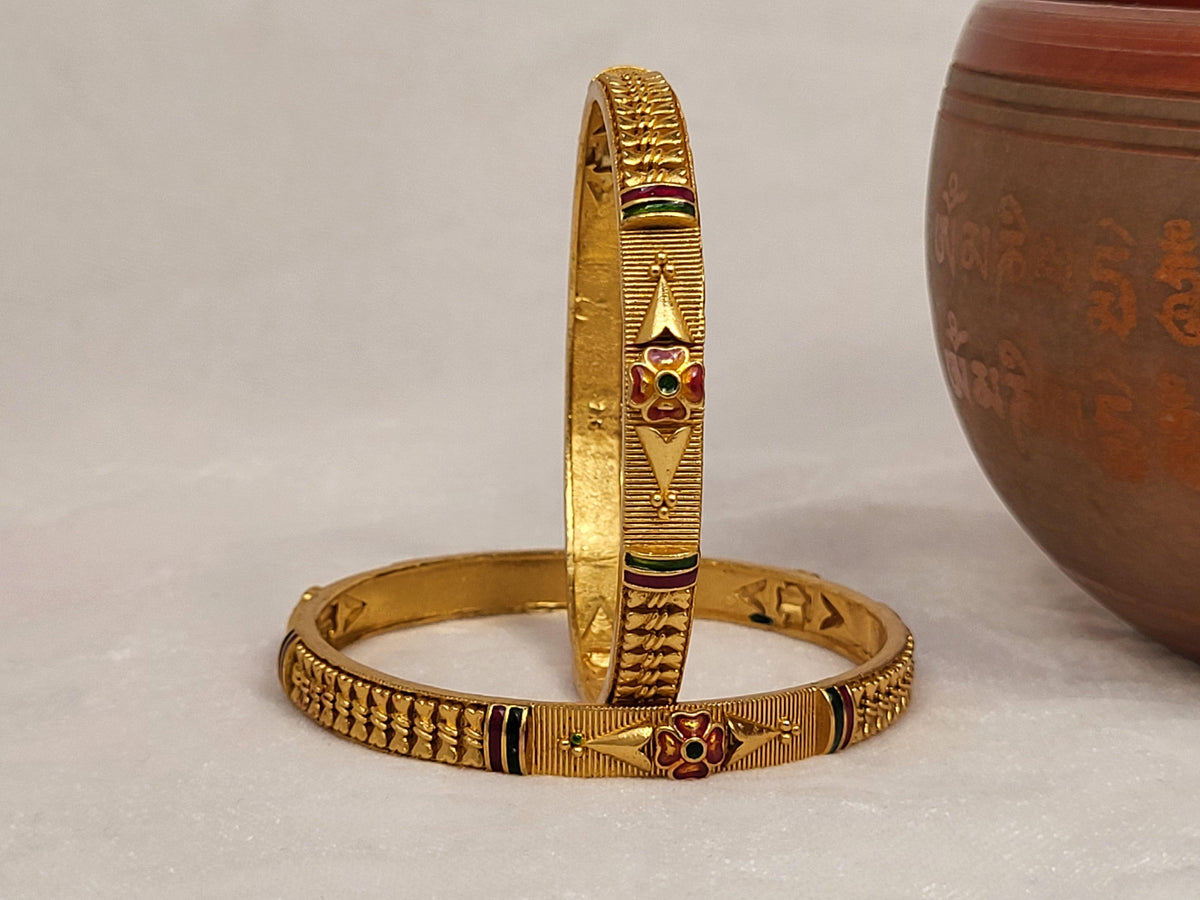 1 Gram Gold-Plated Brass Rajasthani Bangles