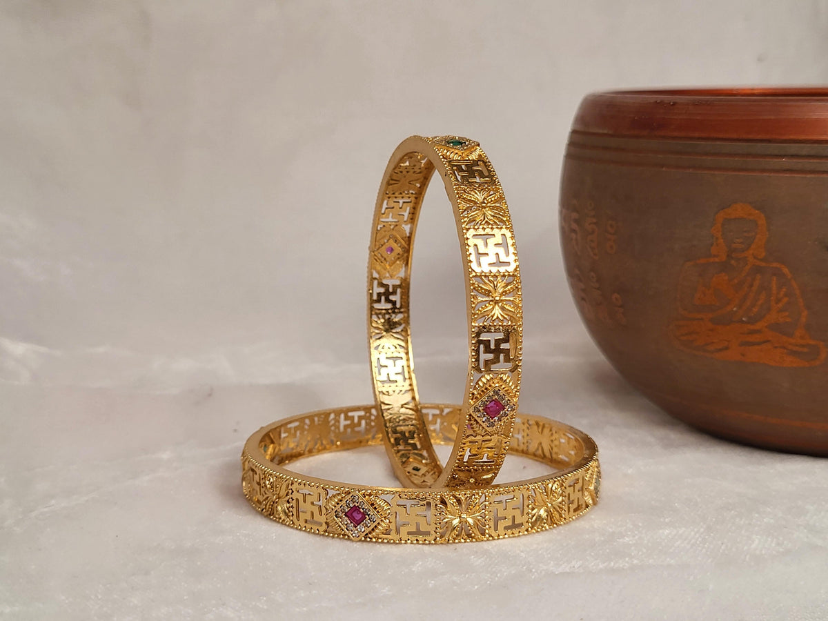 1 Gram Gold-Plated Brass Rajasthani Bangles