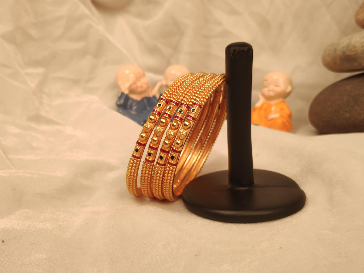 1 Gram Gold Plated Traditional Bangles for Women