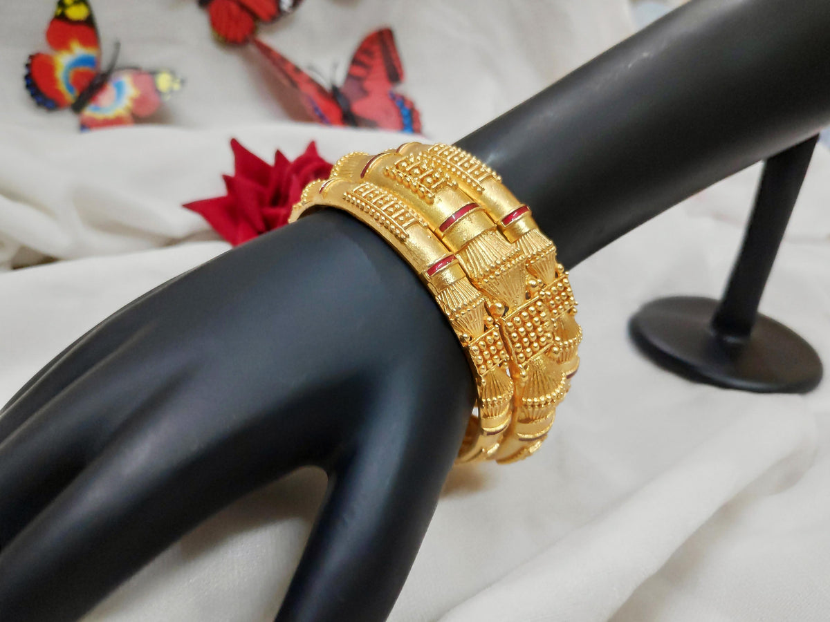 1 Gram Gold-Plated Brass Rajasthani Bangles